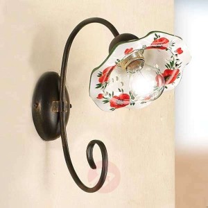 Lampa ścienna ROSOLACCI z ceramicznym kloszem