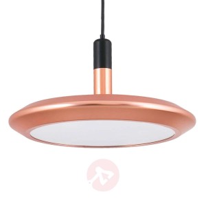 Z kloszem miedź – lampa wisząca LED Planet