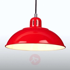 Czerwona lampa wisząca Franklin, design retro