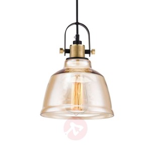 Lampa vintage Irving ze szkłem bursztynowym