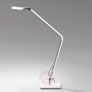 Ściemniana lampa stołowa LED FLEX, biała/mat.