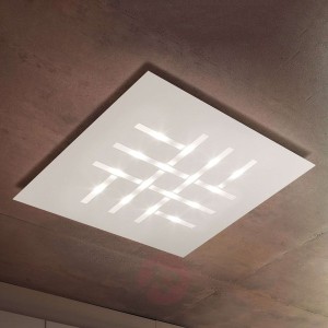 Pattern – kwadratowa lampa sufitowa LED, biała