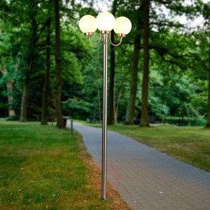 Lampa masztowa LACI ze stali szlachetnej, 3-pkt