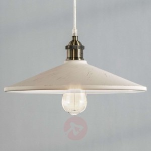Biała lampa wisząca VIKTOR z aluminiowym kloszem