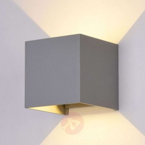 Kinkiet zewnętrzny LED Fulton, 10x10cm, szary