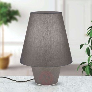 Tekstylna lampa stołowa Bliźniaki szara Ø 32 cm