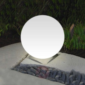 Kulista lampa Snowball biały podstawa ze stali 40