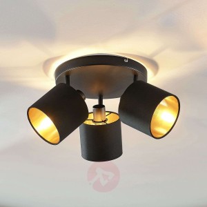 Lampa sufitowa Vasilia, czarno-złota, 3-punktowa