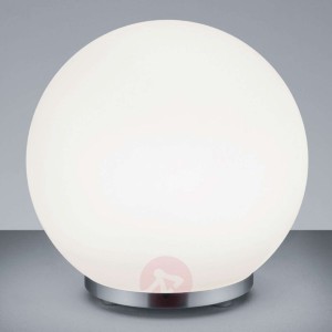 George – okrągła, szklana lampa stołowa z pilotem