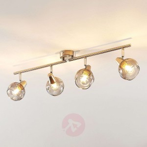 Lindby Almina lampa sufitowa, szary dym, 4-pkt.