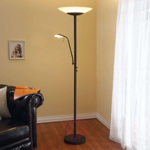Lampa LED oświetlająca sufit Ragna z lampką, rdza
