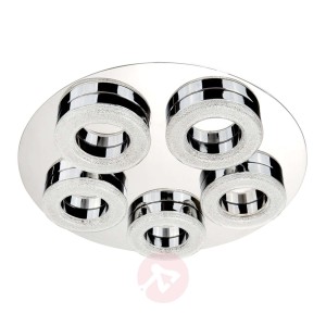 Łazienkowa lampa sufitowa Caris z LED 5-punktowa