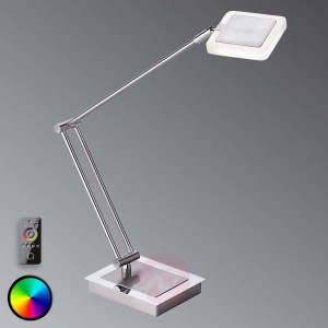 Funkcjonalna lampa stołowa LED Vidal z pilotem