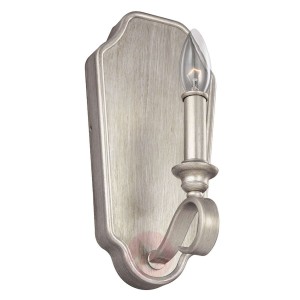 Lakierowana na srebrno lampa ścienna Dewitt