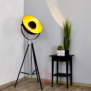 Ekstrawagancka lampa stojąca Mineva czarno-złota