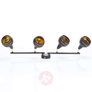 Lampa sufitowa Lynette, czarno-złota, 4-punktowa