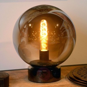 Szklana lampa stołowa Jorit w formie kuli, 25 cm