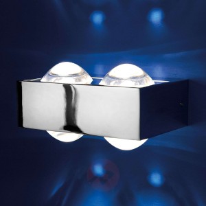 4 soczewki - lampa ścienna FOCUS 150, chrom