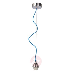 Lampa wisząca Silas z niebieskim kablem tekstylnym