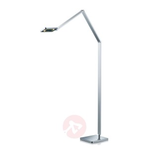 Smukła lampa stojąca LED Linus, chrom