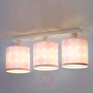 Lampa sufitowa Colors w kropki, różowa