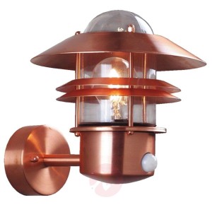 Lampa ścienna BLOKHUS z czujnikiem, miedziana