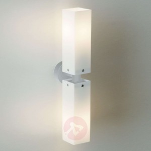 Podwójna lampa ścienna CUBE TWIN, nikiel mat