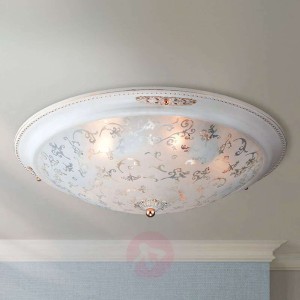 Szklana lampa sufitowa Diametrik - białe złoto