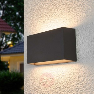 Ciemnoszary kanciasty kinkiet zewnętrzny LED Selma