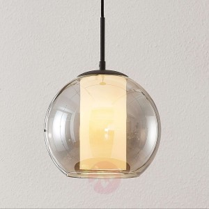 Lindby Yela szklana lampa wisząca, szara
