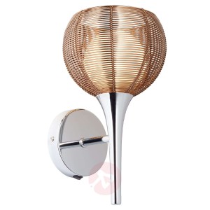 Lampa ścienna Relax w brązie i chromie