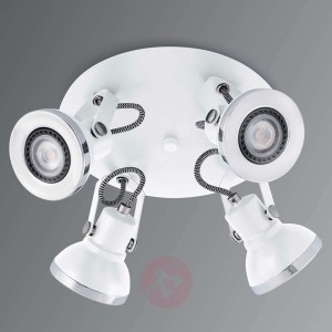 4-punktowy spot sufitowy LED Ring biały