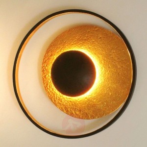 Lampa ścienna Satellite złoto-brązowa, Ø 40 cm