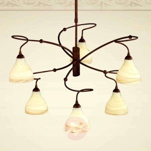 Brązowa lampa wisząca Mattia 6-punktowa