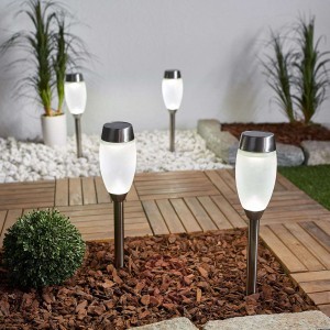 Dekoracyjna lampa solarna LED Larry, 4 w zestawie