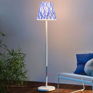 Lampa podłogowa Swap Outdoor, klosz blue lines