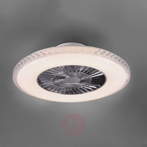 Wentylator sufitowy LED Harstad, ramka kryształowa