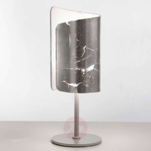 Urocza lampa stołowa Papiro srebrna