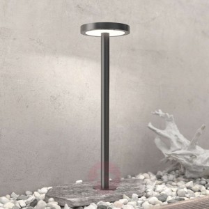 Solarny słupek ogrodowy LED Linja, okrągły, szary