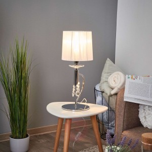 Lampa stołowa Lilja z jedwabnym kloszem