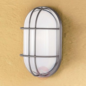 Owalna lampa ścienna zewn. DANA, stal szlachetna