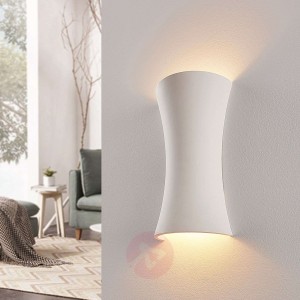 Wklęsła lampa ścienna Edon z białego gipsu