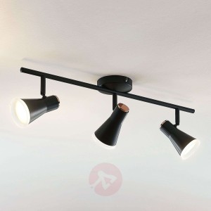 Spot sufitowy Michiko, czarny, 3-pkt.