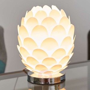 Lampa stołowa Marees, biała, Ø 15 cm