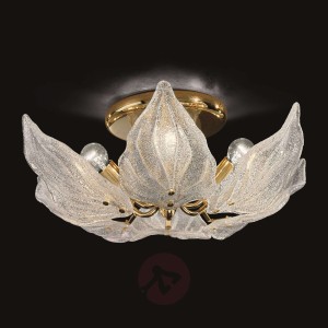 Szklana lampa sufitowa Foglie, 6-punktowa