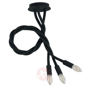Lampa sufitowa Lover, 3-punktowa, czarna