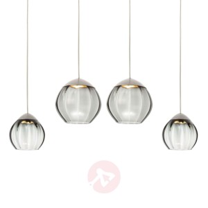 4-punktowa lampa wisząca LED Soft, czarne klosze