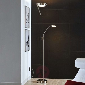 Lampa stojąca LED Sarrione, stal, nikiel matowy