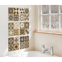 Zestaw 12 naklejek Tile Dark Bronze
