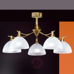 5-pkt. lampa sufitowa Amsterdam, antyczny mosiądz